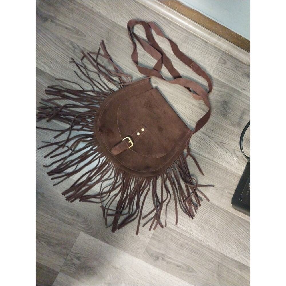 Bethany Mota Leather Fringe Purse